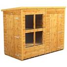 Power Sheds Pent Shiplap Dip Treated Potting Shed including 4ft Side Store - 8 x 4ft