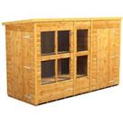 Power Sheds Pent Shiplap Dip Treated Potting Shed including 4ft Side Store - 10 x 4ft