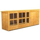 Power Sheds Pent Shiplap Dip Treated Potting Shed including 6ft Side Store - 16 x 4ft