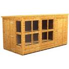 Power Sheds 12 x 6ft Pent Shiplap Dip Treated Potting Shed - Including 4ft Side Store