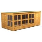 Power Sheds 16 x 8ft Pent Shiplap Dip Treated Potting Shed - Including 4ft Side Store