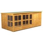 Power Sheds Pent Shiplap Dip Treated Potting Shed including 6ft Side Store - 16 x 8ft