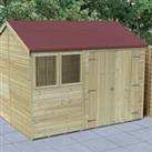 Forest Garden Timberdale 10 x 8ft Reverse Double Door Shed with Base & Assembly