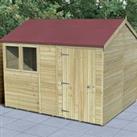 Forest Garden Timberdale Reverse Apex Shed with Base & Assembly - 10 x 8ft