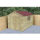Forest Garden Timberdale Apex Double Door Shed with Base - 12 x 8ft