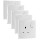 BG 13A Single Gang Curve White Single Switched Socket - Pack of 5