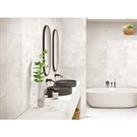 Wickes Lustre Stone Polished Wall & Floor Tile, in White, Porcelain, Size: 600x300mm, M