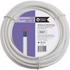 2 Core 3182Y White Round Flexible Cable - 1.5mm2 - 10m
