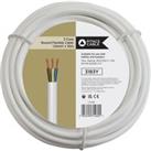 3 Core 3183Y White Round Flexible Cable - 1mm2 - 10m