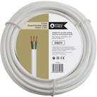 3 Core 3183Y White Round Flexible Cable - 1.5mm2 - 10m