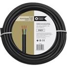 3 Core 3183Y Black Round Flexible Cable - 1.5mm2 - 10m