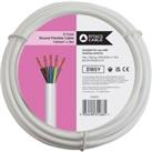5 Core 3185Y White Round Flexible Cable - 1mm2 - 5m