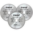 Trend CSB/250/3PK Craft Pro 250 x 30mm Mixed Saw Blade Triple Pack, in, Steel & Tungsten Carrbid