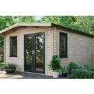 Power Sheds Right Hand Door Apex Chalet Log Cabin - 16 x 12ft