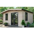 Power Sheds Right Hand Door Apex Chalet Log Cabin - 12 x 14ft