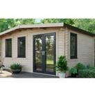 Power Sheds Right Hand Door Apex Chalet Log Cabin - 12 x 16ft