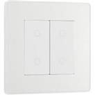 BG Evolve Pearlescent White 2 Way Secondary Double Touch Dimmer Switch - 200W