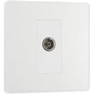 BG Evolve Single Socket for TV or FM Co-Axial Aerial Connection - Pearlescent White