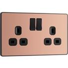 BG Evolve 13A Double Switched Power Socket - Polished Copper