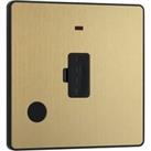 BG Evolve Brushed Brass 13A Unswitched Fused Connection Unit with Power Led Indicator & Flex Outlet