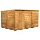 Power Sheds 12 x 8ft Double Door Pent Overlap Dip Treated Windowless Shed