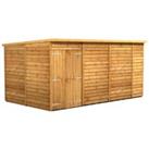 Power Sheds 14 x 8ft Double Door Pent Overlap Dip Treated Windowless Shed