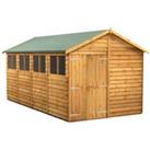 Power Sheds 16 x 8ft Double Door Apex Overlap Dip Treated Shed