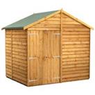 Power Sheds Double Door Apex Overlap Dip Treated Windowless Shed - 6 x 8ft