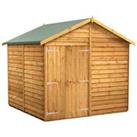 Power Sheds 8 x 8ft Double Door Apex Overlap Dip Treated Windowless Shed