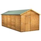 Power Sheds Double Door Apex Overlap Dip Treated Windowless Shed - 20 x 8ft