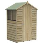 Forest Garden 4 x 3ft 4Life Apex Overlap Pressure Treated Shed with Base