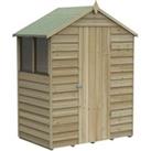 Forest Garden 5 x 3ft 4Life Apex Overlap Pressure Treated Shed with Assembly