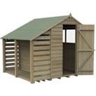 Forest Garden 7 x 5ft 4Life Apex Overlap Pressure Treated Shed with Lean-To