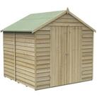 Forest Garden 7 x 7ft 4Life Apex Overlap Pressure Treated Double Door Windowless Shed with Base and 