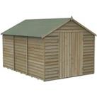 Forest Garden 4Life Apex Overlap Pressure Treated Double Door Windowless Shed with Assembly - 12 x 8
