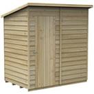 Forest Garden 4Life Pent Overlap Pressure Treated Windowless Shed with Base - 6 x 4ft