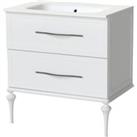 Duarti by Calypso Kentchurch Glacier White Vanity with Farley Recessed Basin, 280mm Legs & Chrom