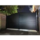 Readymade Black Aluminium Bell Curved Top Double Swing Driveway Gate - 3000 x 1600mm