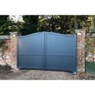 Readymade Anthracite Grey Aluminium Bell Curved Top Double Swing Driveway Gate - 3000 x 1800mm