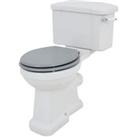 Wickes Oxford Traditional Close Coupled Comfort Height Toilet Pan, Cistern & Grey Soft Close Sea