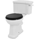 Wickes Oxford Traditional Close Coupled Comfort Height Toilet Pan, Cistern & Black Soft Close Se