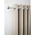 Rothley Extendable Curtain Pole Kit with Solid Orb Finials - Brushed Stainless Steel 71-120cm