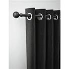 Rothley Extendable Curtain Pole Kit with Solid Orb Finials - Matt Black 71-120cm