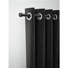 Rothley Extendable Curtain Pole Kit with Stud Finials - Matt Black 71-120cm