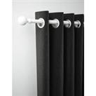 Rothley Extendable Curtain Pole Kit with Solid Orb Finials - Matt White 125-216cm