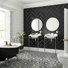 Wickes Boutique Camden Charcoal Gloss Ceramic Wall Tile - 150 x 400mm