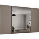 Spacepro Heritage 4 Wardrobe Door Kit Stone Grey Framed - 2x 1 Panel Shaker & 2x 1 Panel Mirror 