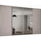 Spacepro Heritage 4 Wardrobe Door Kit Cashmere Framed - 2x 1 Panel Shaker & 2x 1 Panel Mirror - 