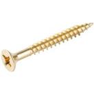 Wickes Brass Plated Wood Screws - 4 x 35mm - Pack of 50