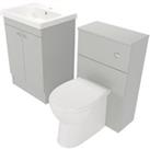 Deccado Benham Whisper Grey 600mm Freestanding Vanity & 500mm Toilet Pan Unit with Basin Modular Combination